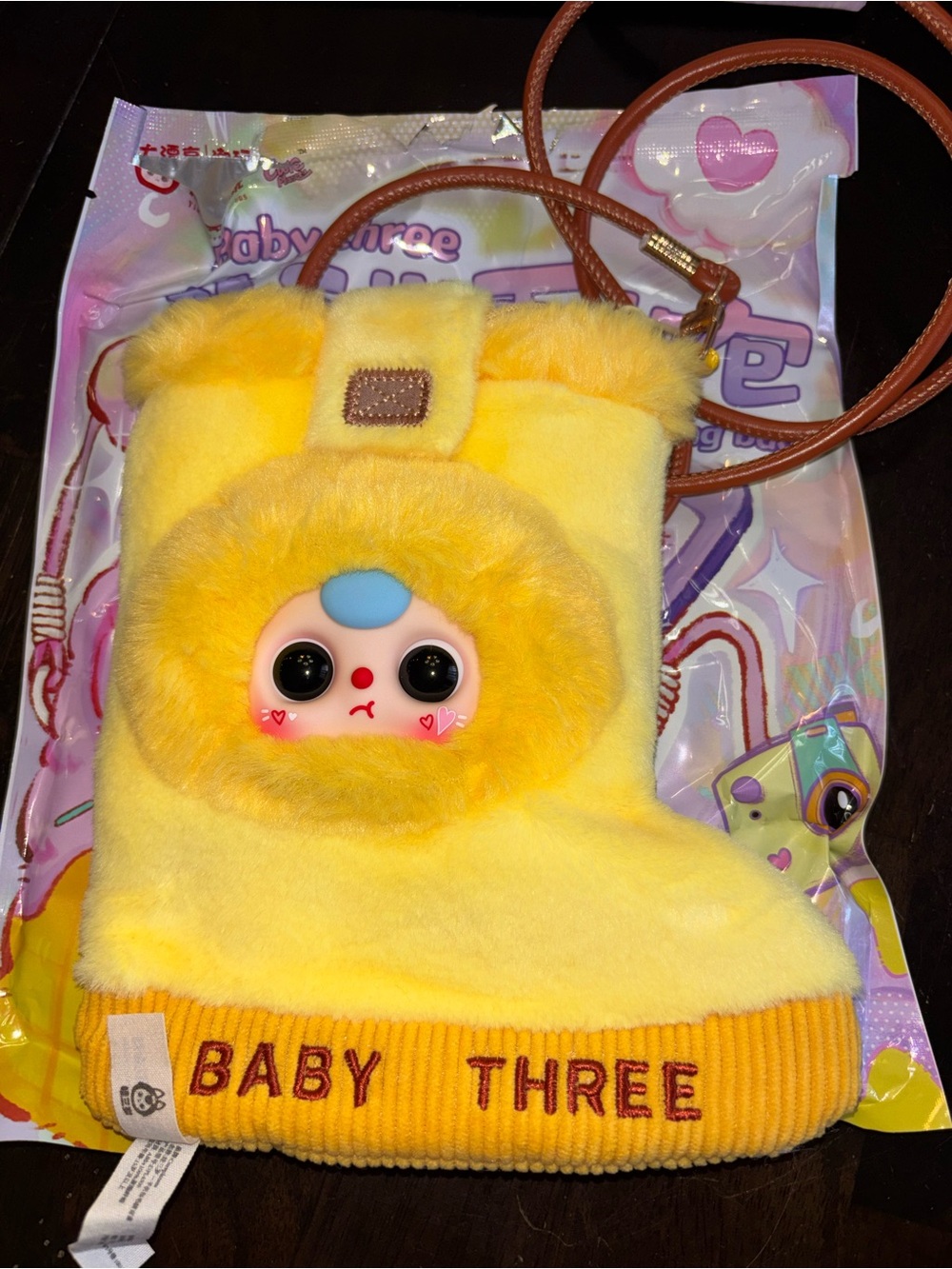 Baby Three Yellow Plush Mobile Hanging Bag Rain-boot